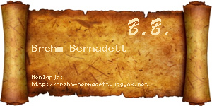 Brehm Bernadett névjegykártya